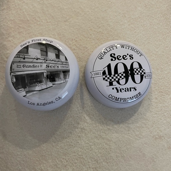 See's Candies 100th Anniversary Limited Ed. Lollipop Tin Empty Case 1st Shop new - Picture 4 of 6